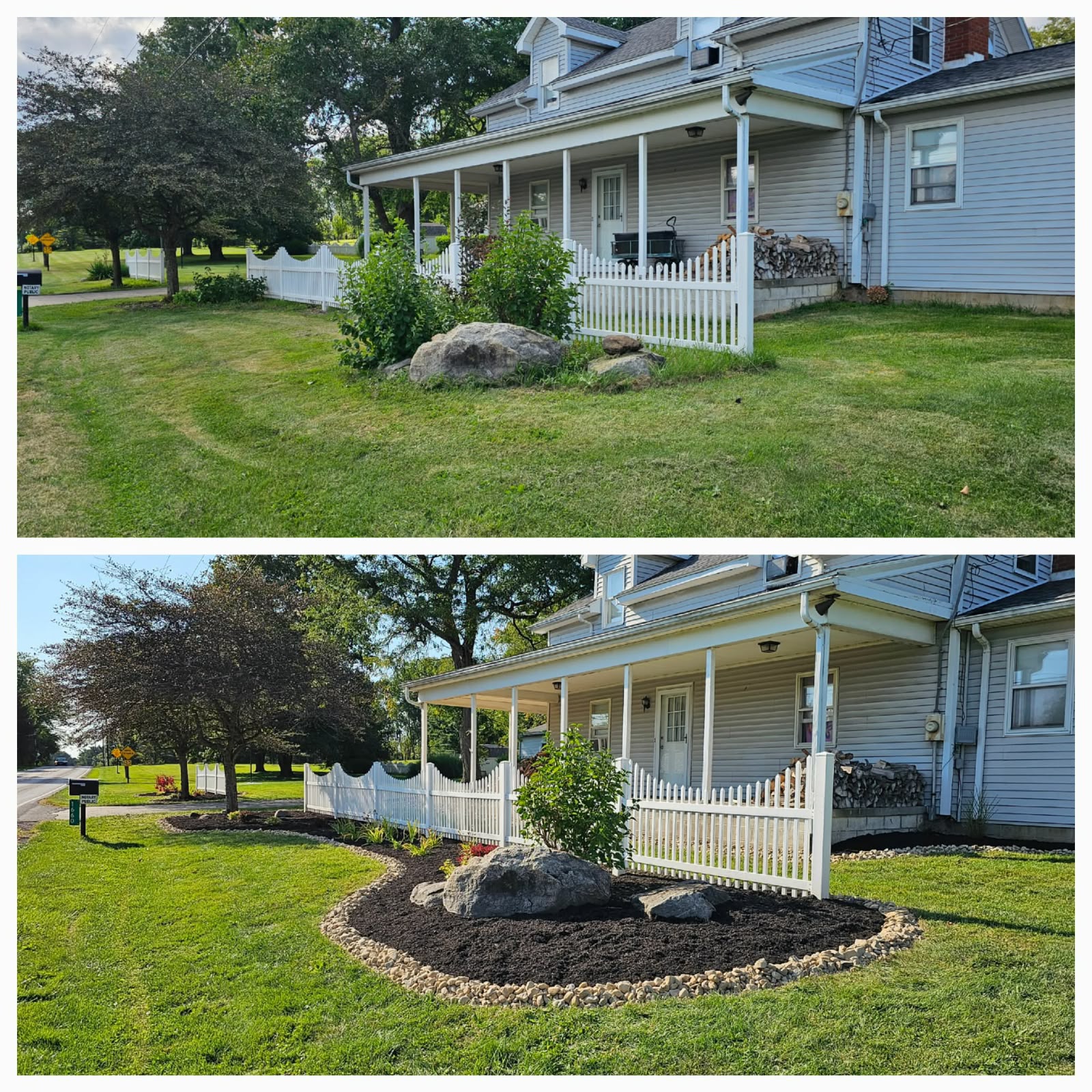 Recent outdoor cleanup work by No Limit Lawn Care LLC