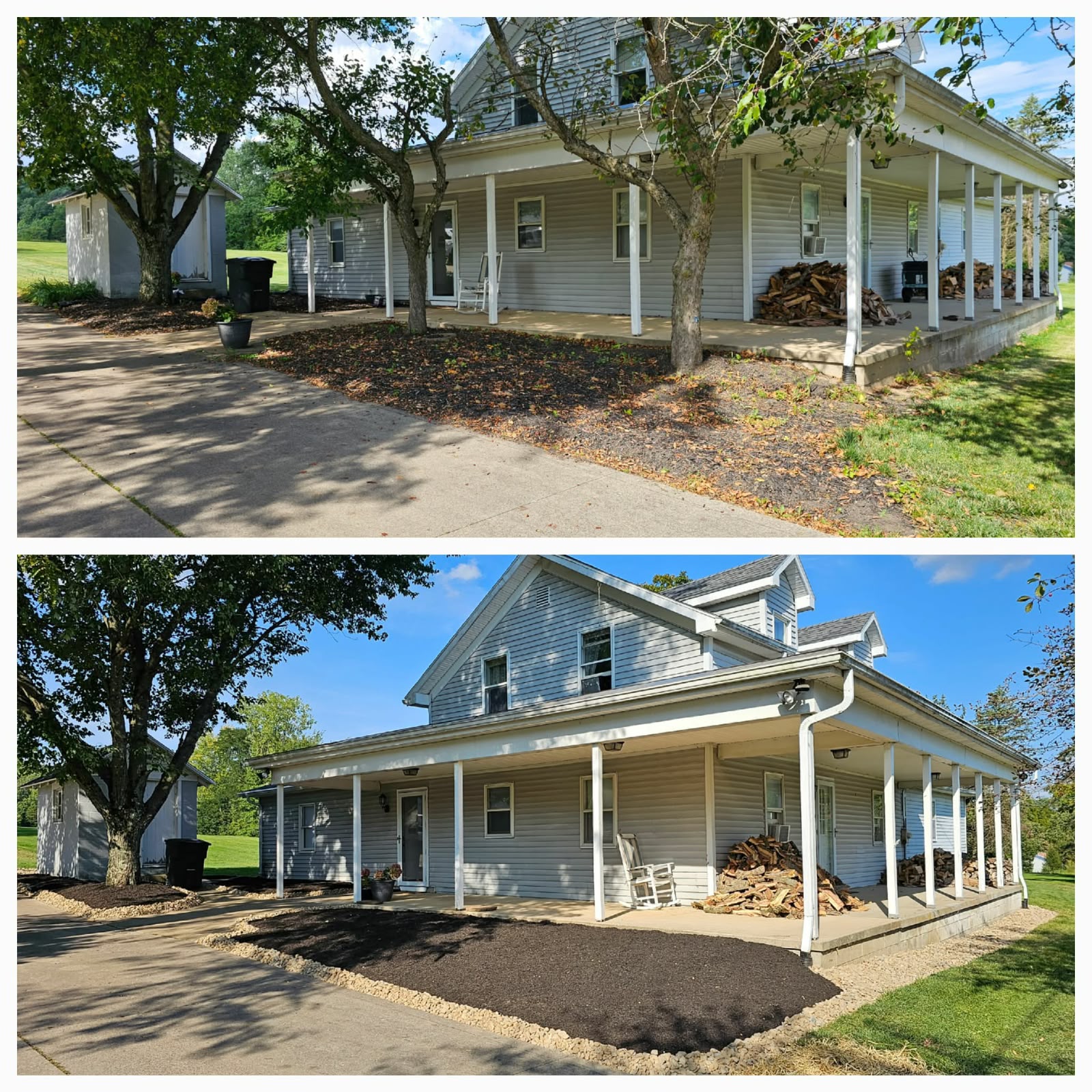 Recent outdoor cleanup work by No Limit Lawn Care LLC